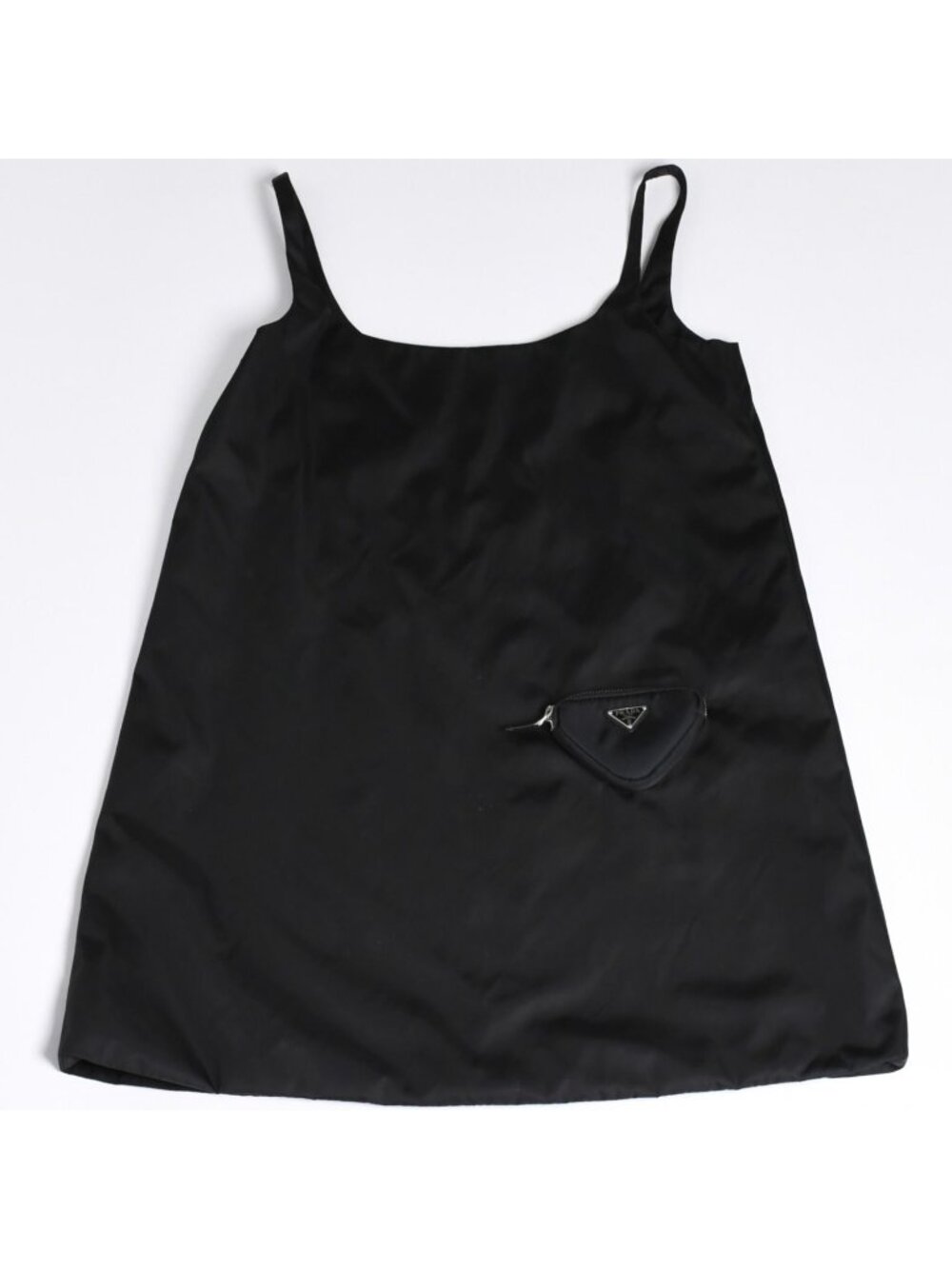 Prada Re-Nylon Sleeveless Dress Triangle Logo Metal Pouch A-Line